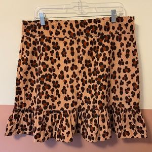 Elizabeth Wilson Corduroy Cheetah Skirt
